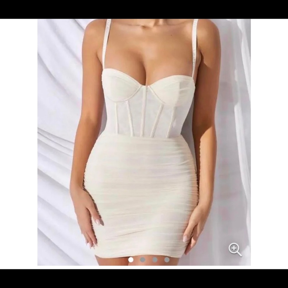 Oh Polly White Bustier Mini Dress